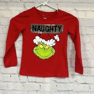 The Grinch Naughty Or Nice Long Sleeve T-Shirt Girls Size 4-5